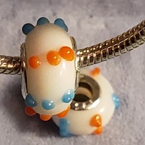 925 Silver Hallmarked Murano Glass European Bead